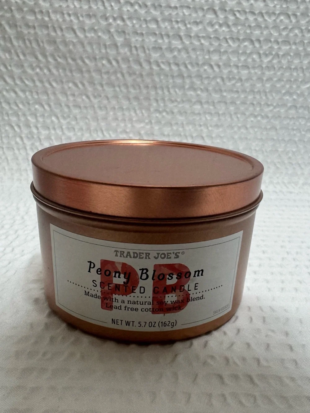 Trader’s joes Peony Blossom Scented Candle - Copper